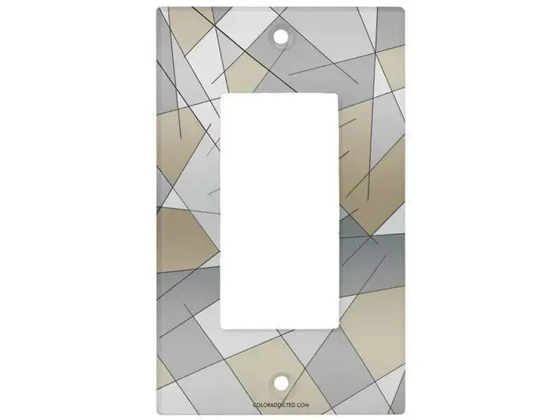 Rocker Light Switch Covers-ABSTRACT LINES #1 Single, Double & Triple-Rocker Light Switch Covers-Grays & Beiges-from COLORADDICTED.COM-