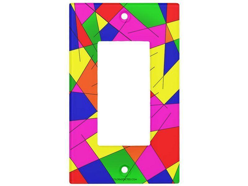 Light Switch Covers-ABSTRACT LINES #1 Single, Double &amp; Triple-Rocker Light Switch Covers-Multicolor Bright-from COLORADDICTED.COM-
