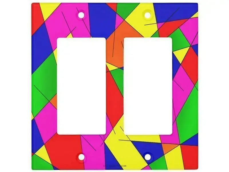 Rocker Light Switch Covers-ABSTRACT LINES #1 Single, Double & Triple-Rocker Light Switch Covers-Multicolor Bright-from COLORADDICTED.COM-