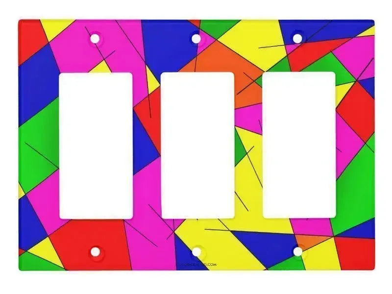 Rocker Light Switch Covers-ABSTRACT LINES #1 Single, Double & Triple-Rocker Light Switch Covers-Multicolor Bright-from COLORADDICTED.COM-