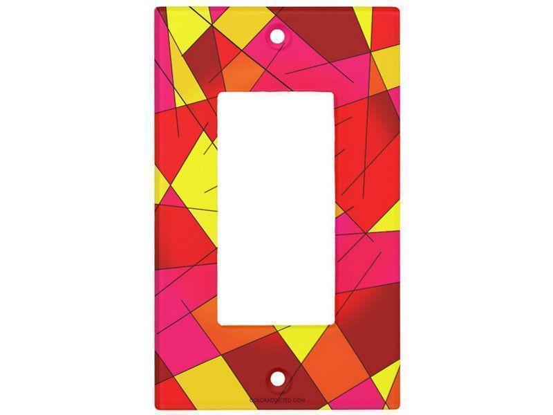 Light Switch Covers-ABSTRACT LINES #1 Single, Double &amp; Triple-Rocker Light Switch Covers-Reds &amp; Oranges &amp; Yellows &amp; Fuchsias-from COLORADDICTED.COM-