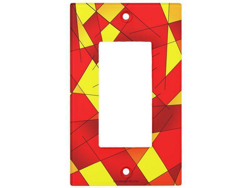 Light Switch Covers-ABSTRACT LINES #1 Single, Double &amp; Triple-Rocker Light Switch Covers-Reds &amp; Oranges &amp; Yellows-from COLORADDICTED.COM-