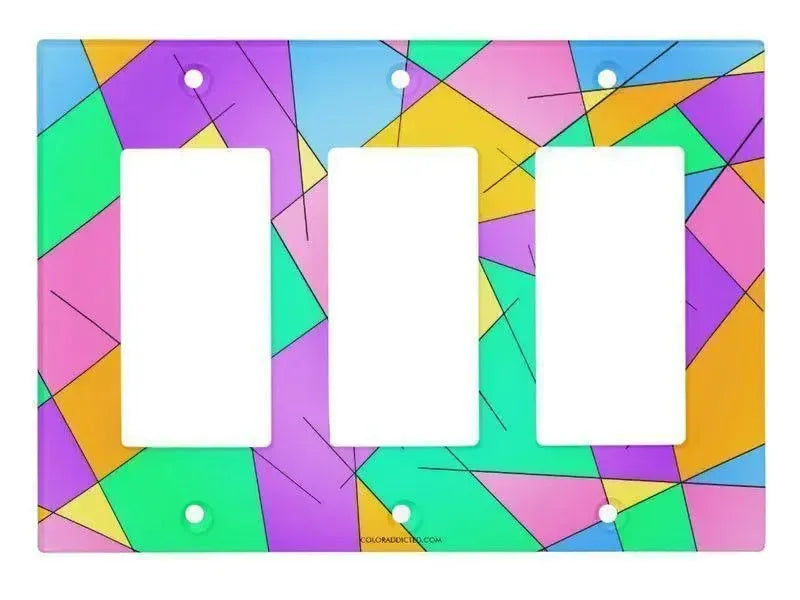 Rocker Light Switch Covers-ABSTRACT LINES #1 Single, Double & Triple-Rocker Light Switch Covers-from COLORADDICTED.COM-
