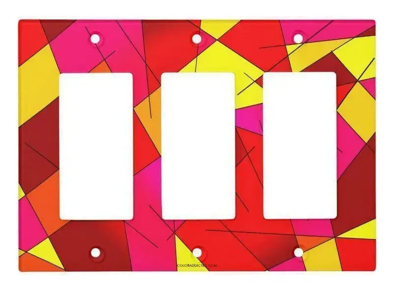 Rocker Light Switch Covers-ABSTRACT LINES #1 Single, Double & Triple-Rocker Light Switch Covers-from COLORADDICTED.COM-