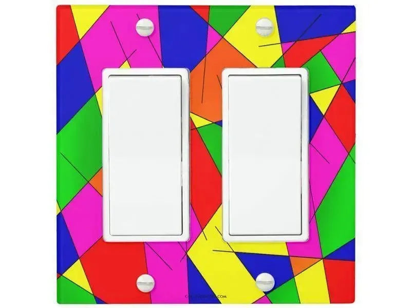 Rocker Light Switch Covers-ABSTRACT LINES #1 Single, Double & Triple-Rocker Light Switch Covers-from COLORADDICTED.COM-