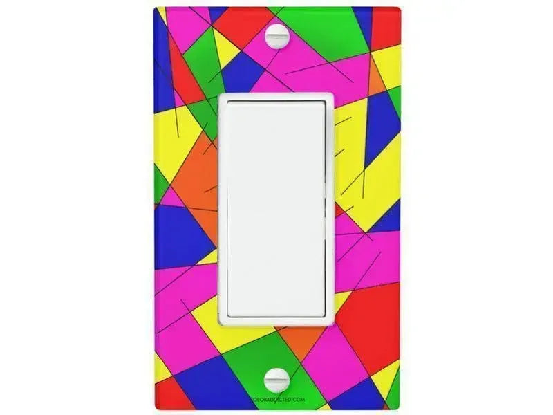 Rocker Light Switch Covers-ABSTRACT LINES #1 Single, Double & Triple-Rocker Light Switch Covers-from COLORADDICTED.COM-