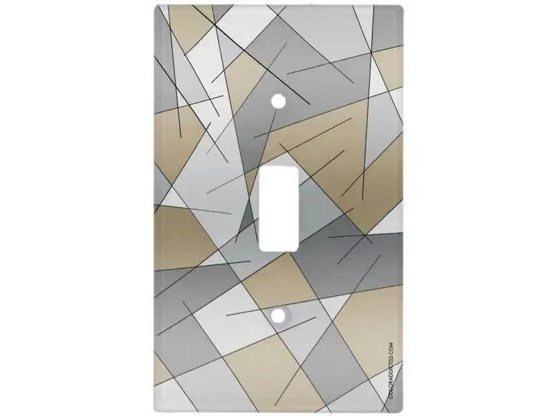 Toggle Light Switch Covers-ABSTRACT LINES #1 Single, Double & Triple-Toggle Light Switch Covers-Grays & Beiges-from COLORADDICTED.COM-