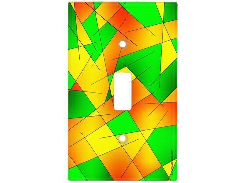 Light Switch Covers-ABSTRACT LINES #1 Single, Double &amp; Triple-Toggle Light Switch Covers-Greens &amp; Oranges &amp; Yellows-from COLORADDICTED.COM-