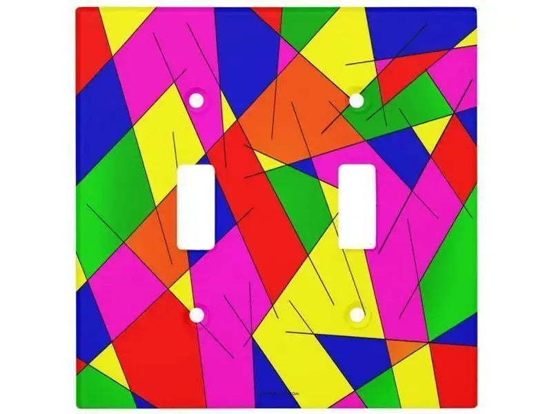 Toggle Light Switch Covers-ABSTRACT LINES #1 Single, Double & Triple-Toggle Light Switch Covers-Multicolor Bright-from COLORADDICTED.COM-