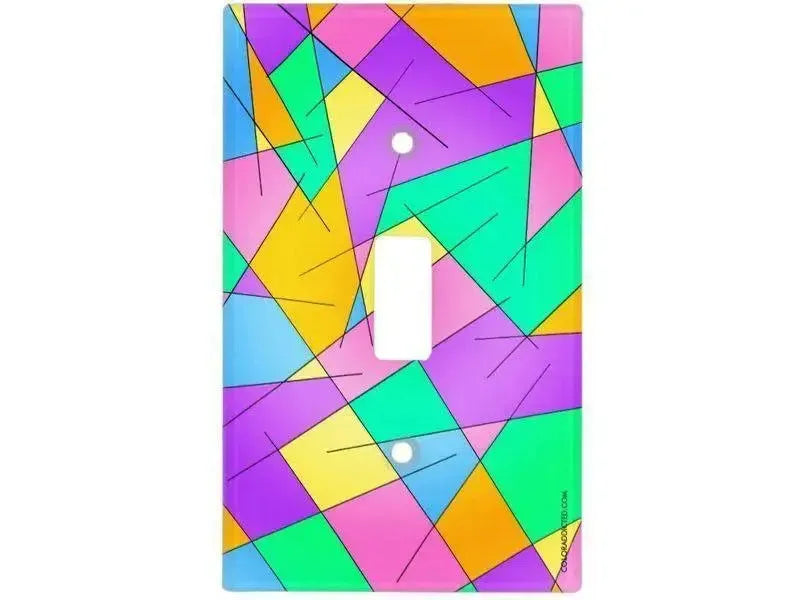 Toggle Light Switch Covers-ABSTRACT LINES #1 Single, Double & Triple-Toggle Light Switch Covers-Multicolor Light-from COLORADDICTED.COM-