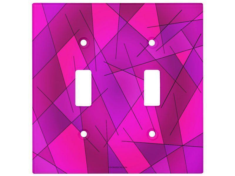 Light Switch Covers-ABSTRACT LINES #1 Single, Double &amp; Triple-Toggle Light Switch Covers-Purples &amp; Violets &amp; Fuchsias &amp; Magentas-from COLORADDICTED.COM-