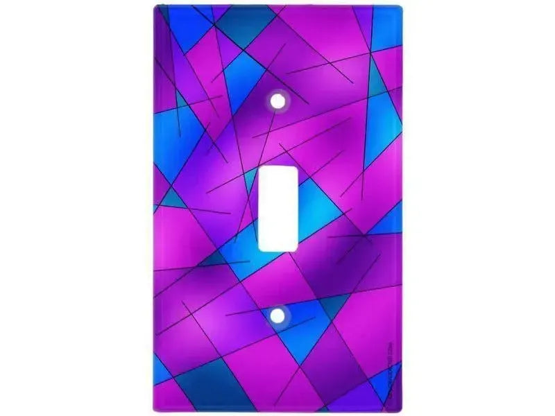 Toggle Light Switch Covers-ABSTRACT LINES #1 Single, Double & Triple-Toggle Light Switch Covers-Purples & Violets & Fuchsias & Turquoises-from COLORADDICTED.COM-