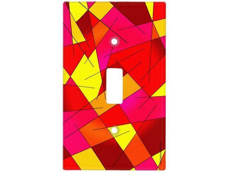 Light Switch Covers-ABSTRACT LINES #1 Single, Double &amp; Triple-Toggle Light Switch Covers-Reds &amp; Oranges &amp; Yellows &amp; Fuchsias-from COLORADDICTED.COM-