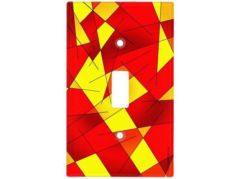 Light Switch Covers-ABSTRACT LINES #1 Single, Double &amp; Triple-Toggle Light Switch Covers-Reds &amp; Oranges &amp; Yellows-from COLORADDICTED.COM-