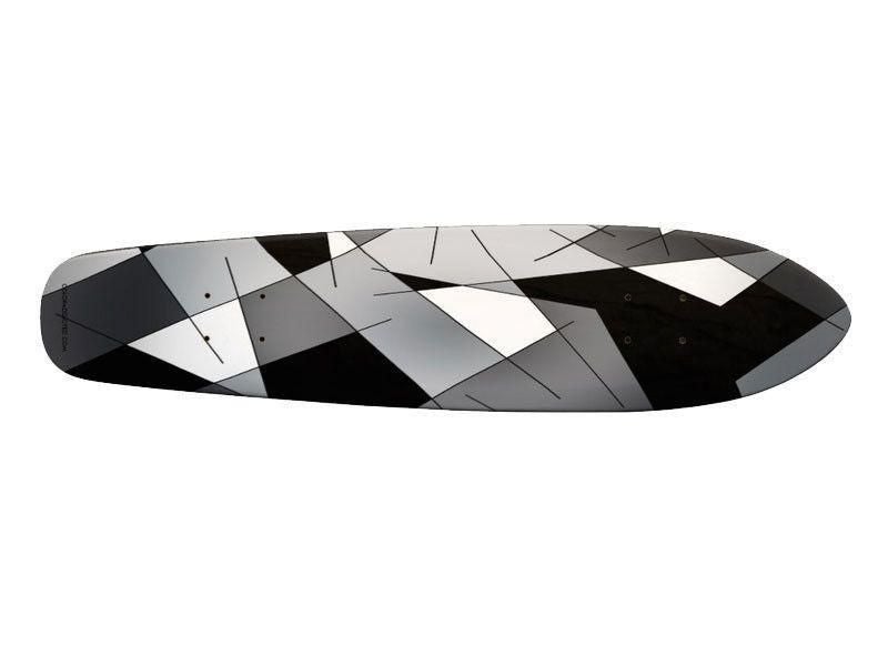 Skateboard Decks-ABSTRACT LINES #1 Skateboard Decks-Black &amp; Grays &amp; White-from COLORADDICTED.COM-