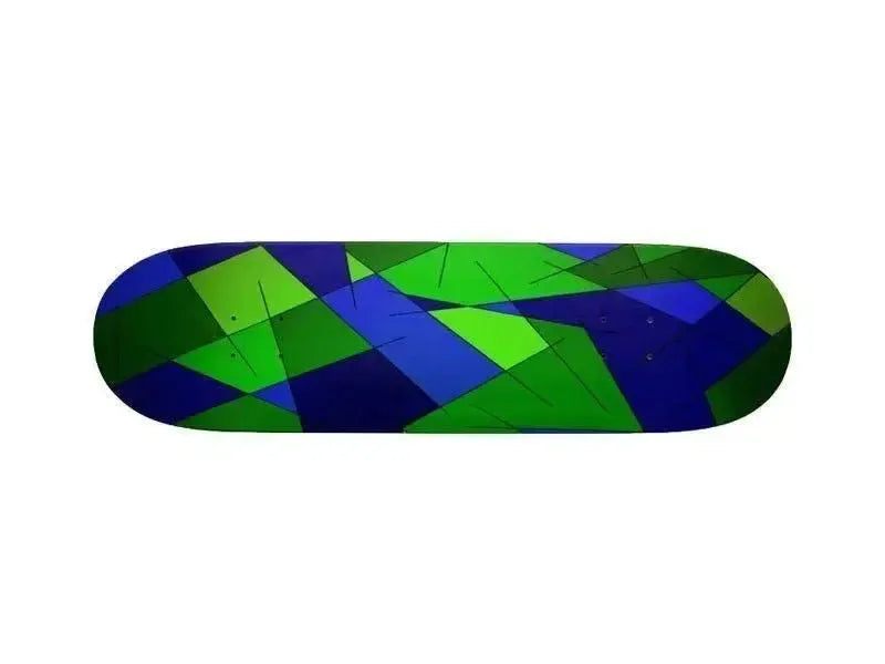 Skateboard Decks-ABSTRACT LINES #1 Skateboard Decks-Blues & Greens-from COLORADDICTED.COM-