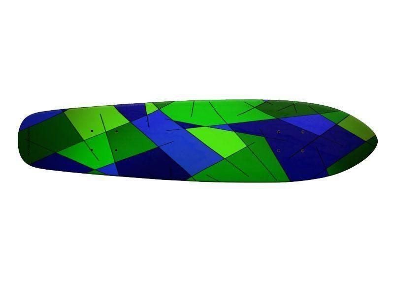 Skateboard Decks-ABSTRACT LINES #1 Skateboard Decks-Blues &amp; Greens-from COLORADDICTED.COM-