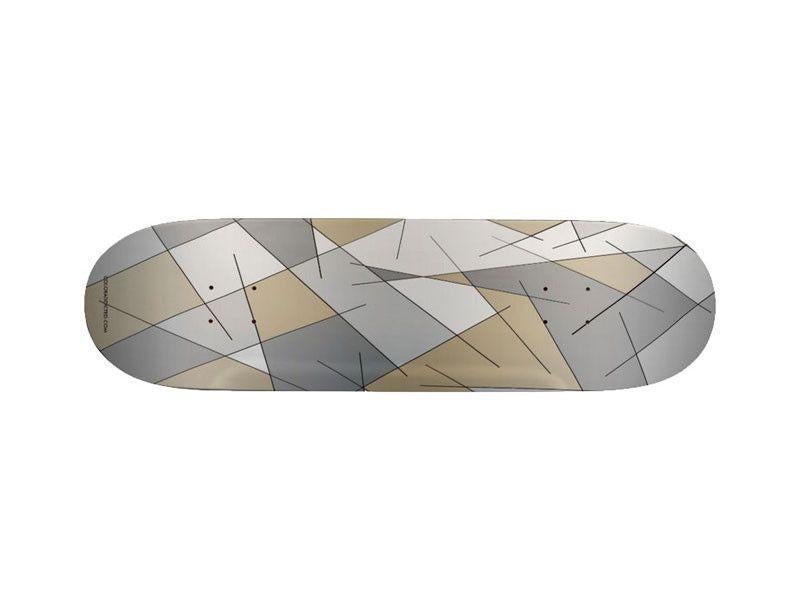 Skateboard Decks-ABSTRACT LINES #1 Skateboard Decks-Grays &amp; Beiges-from COLORADDICTED.COM-