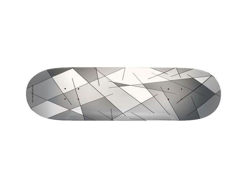 Skateboard Decks-ABSTRACT LINES #1 Skateboard Decks-Grays &amp; White-from COLORADDICTED.COM-
