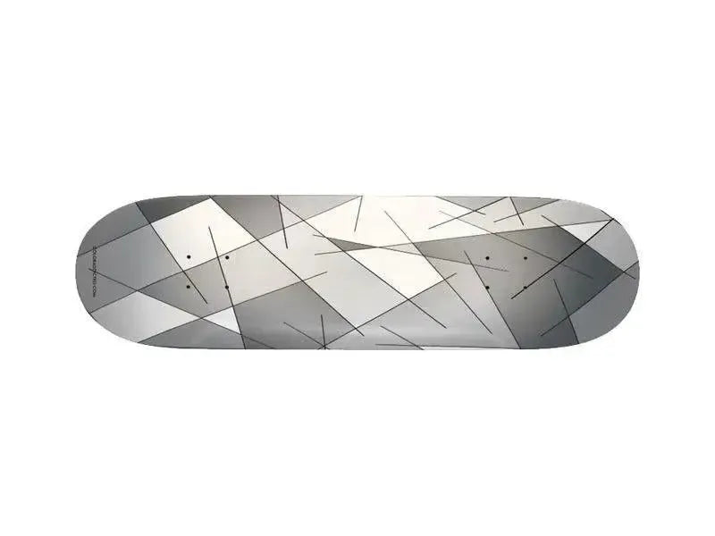 Skateboard Decks-ABSTRACT LINES #1 Skateboard Decks-Grays & White-from COLORADDICTED.COM-
