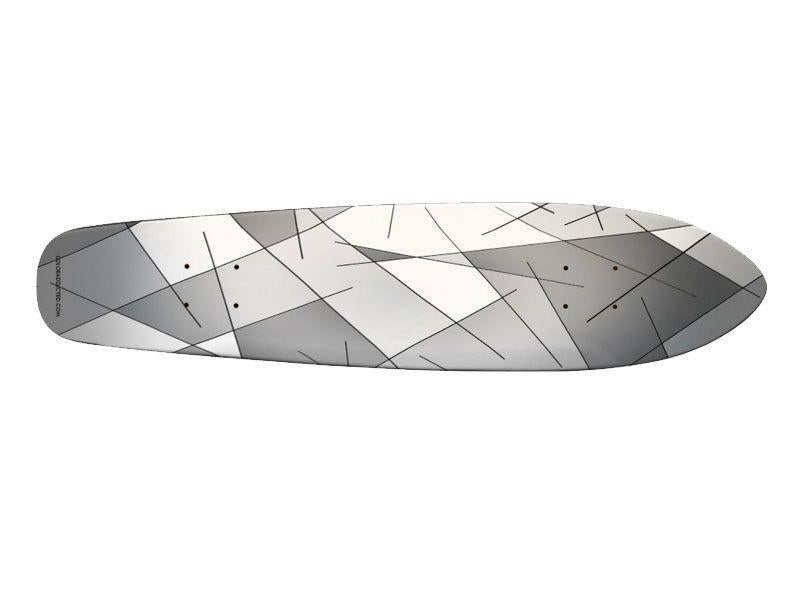 Skateboard Decks-ABSTRACT LINES #1 Skateboard Decks-Grays &amp; White-from COLORADDICTED.COM-