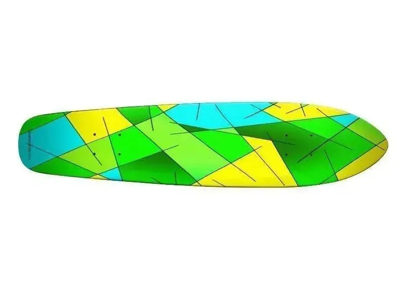 Skateboard Decks-ABSTRACT LINES #1 Skateboard Decks-Greens & Yellows & Light Blues-from COLORADDICTED.COM-