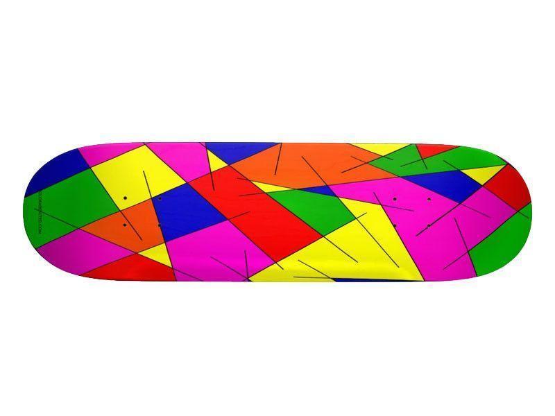 Skateboard Decks-ABSTRACT LINES #1 Skateboard Decks-Multicolor Bright-from COLORADDICTED.COM-