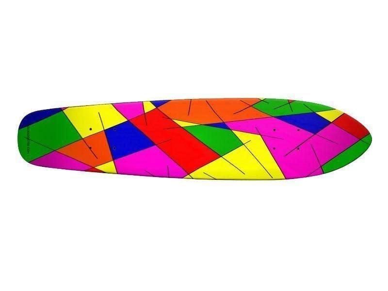 Skateboard Decks-ABSTRACT LINES #1 Skateboard Decks-Multicolor Bright-from COLORADDICTED.COM-