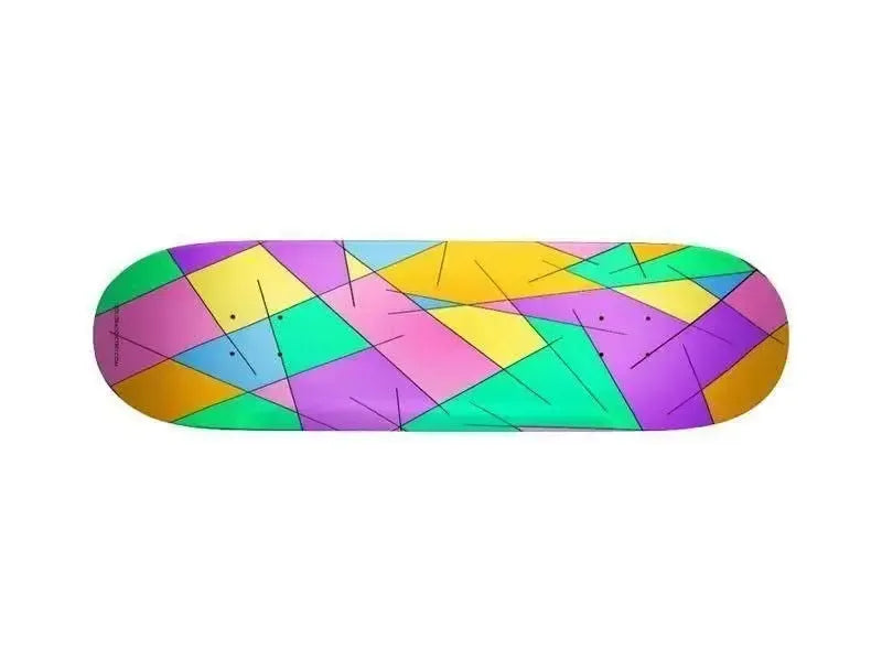 Skateboard Decks-ABSTRACT LINES #1 Skateboard Decks-Multicolor Light-from COLORADDICTED.COM-