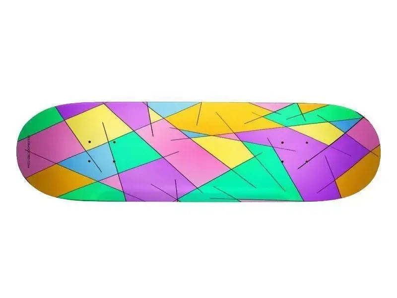 Skateboard Decks-ABSTRACT LINES #1 Skateboard Decks-Multicolor Light-from COLORADDICTED.COM-