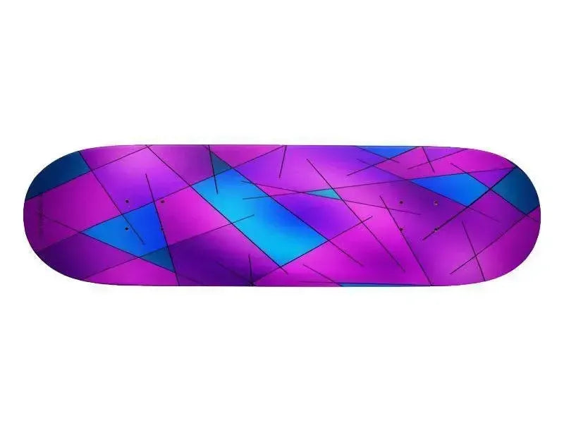 Skateboard Decks-ABSTRACT LINES #1 Skateboard Decks-Purples & Violets & Fuchsias & Turquoises-from COLORADDICTED.COM-