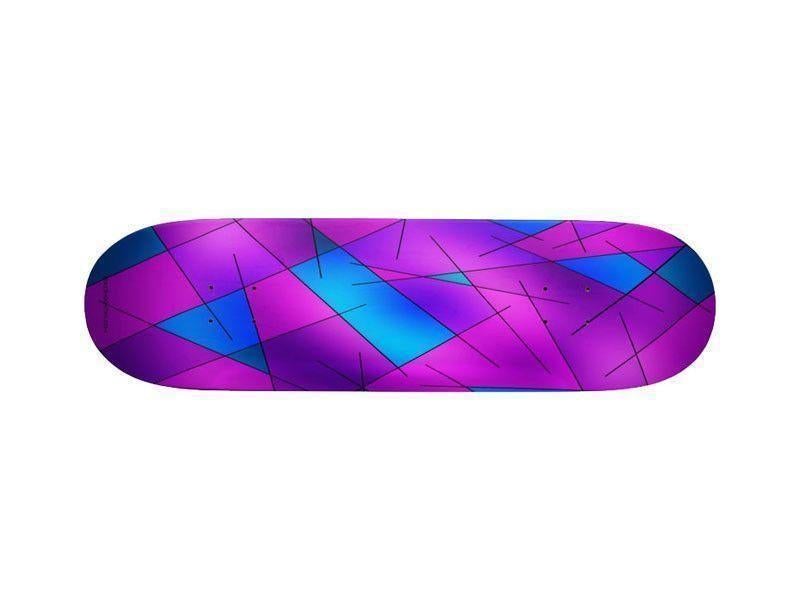 Skateboard Decks-ABSTRACT LINES #1 Skateboard Decks-Purples &amp; Violets &amp; Fuchsias &amp; Turquoises-from COLORADDICTED.COM-