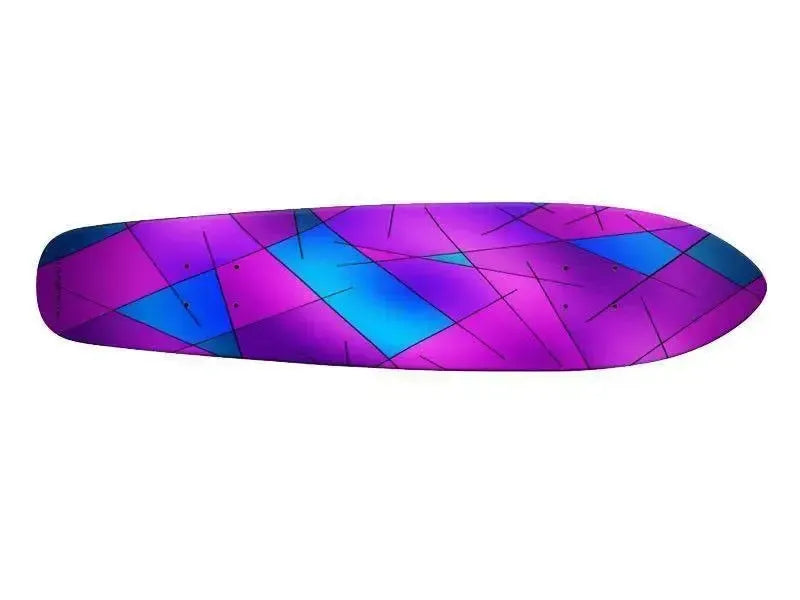 Skateboard Decks-ABSTRACT LINES #1 Skateboard Decks-Purples & Violets & Fuchsias & Turquoises-from COLORADDICTED.COM-