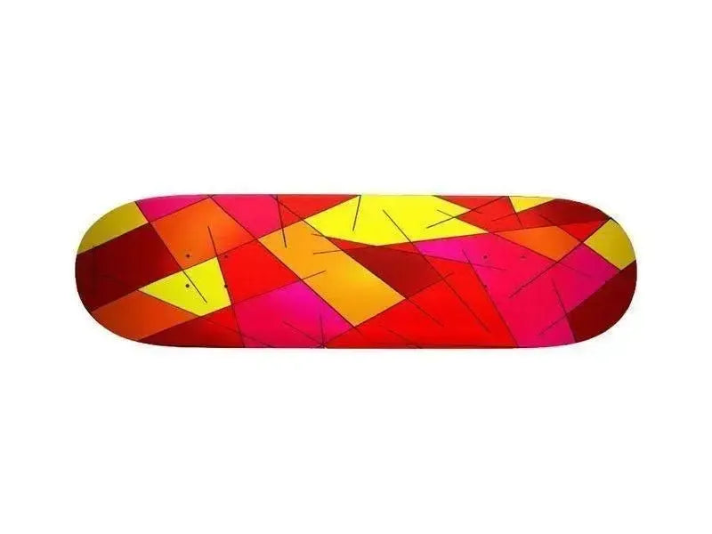 Skateboard Decks-ABSTRACT LINES #1 Skateboard Decks-Reds & Oranges & Yellows & Fuchsias-from COLORADDICTED.COM-