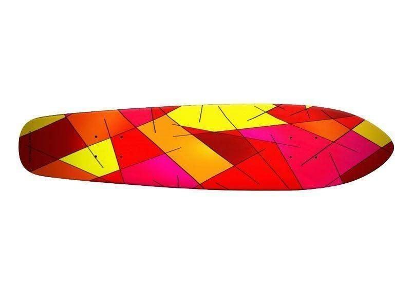 Skateboard Decks-ABSTRACT LINES #1 Skateboard Decks-Reds &amp; Oranges &amp; Yellows &amp; Fuchsias-from COLORADDICTED.COM-