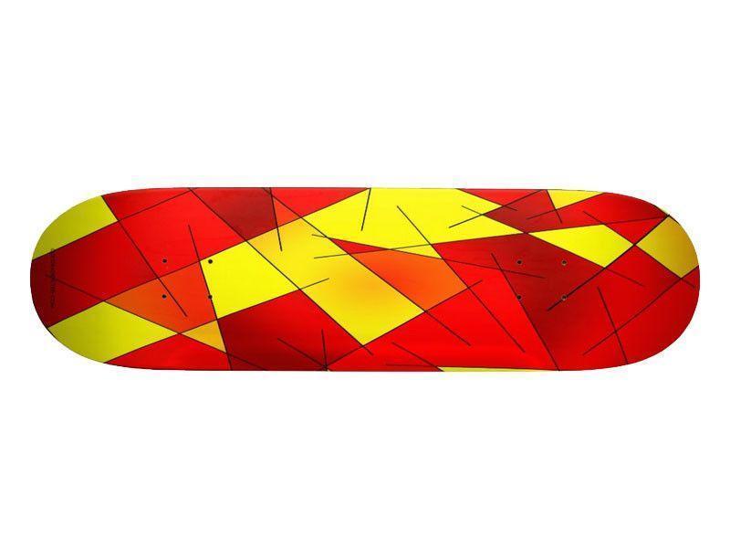 Skateboard Decks-ABSTRACT LINES #1 Skateboard Decks-Reds &amp; Oranges &amp; Yellows-from COLORADDICTED.COM-