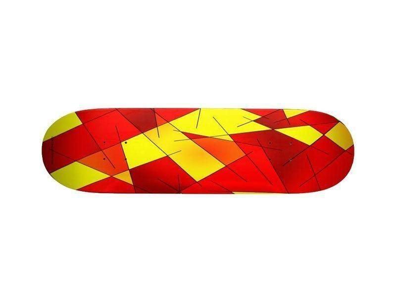 Skateboard Decks-ABSTRACT LINES #1 Skateboard Decks-Reds &amp; Oranges &amp; Yellows-from COLORADDICTED.COM-