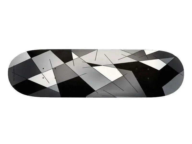 Skateboards-ABSTRACT LINES #1 Skateboards-Black & Grays & White-from COLORADDICTED.COM-