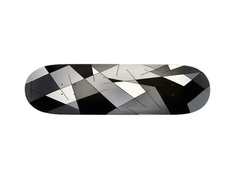 Skateboards-ABSTRACT LINES #1 Skateboards-Black & Grays & White-from COLORADDICTED.COM-