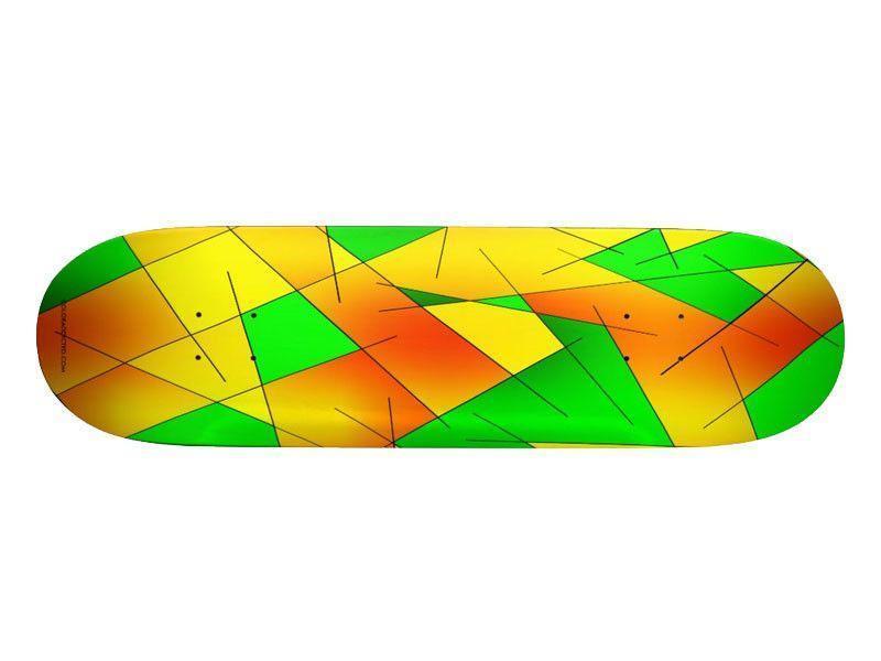 Skateboards-ABSTRACT LINES #1 Skateboards-Greens &amp; Oranges &amp; Yellows-from COLORADDICTED.COM-