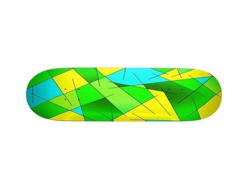Skateboards-ABSTRACT LINES #1 Skateboards-Greens &amp; Yellows &amp; Light Blues-from COLORADDICTED.COM-