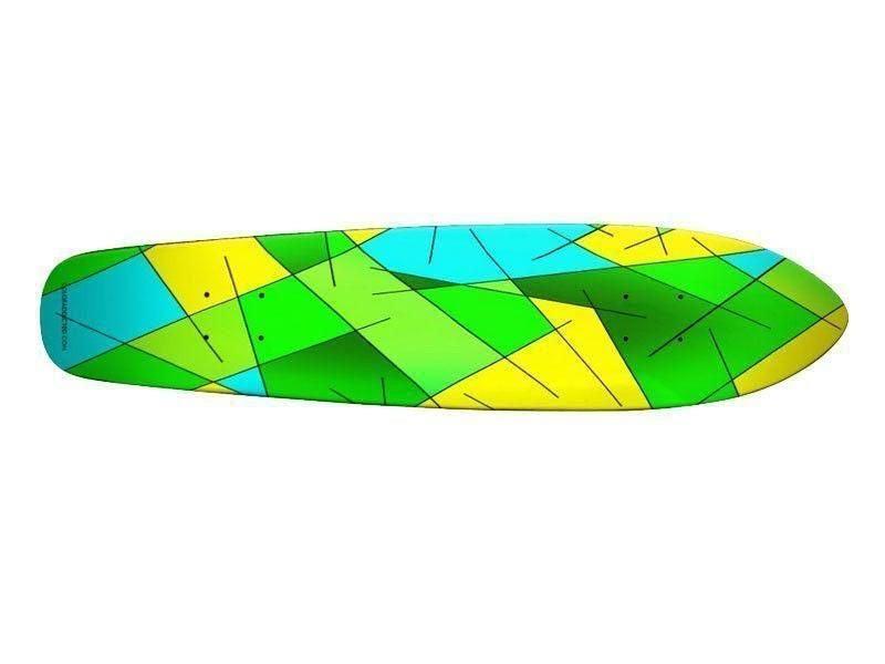 Skateboards-ABSTRACT LINES #1 Skateboards-Greens &amp; Yellows &amp; Light Blues-from COLORADDICTED.COM-