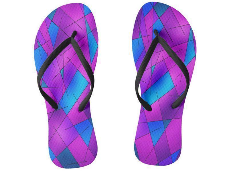 Flip Flops-ABSTRACT LINES #1 Slim-Strap Flip Flops-from COLORADDICTED.COM-