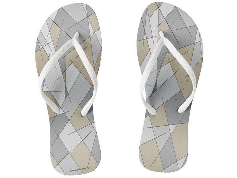 Flip Flops-ABSTRACT LINES #1 Slim-Strap Flip Flops-from COLORADDICTED.COM-