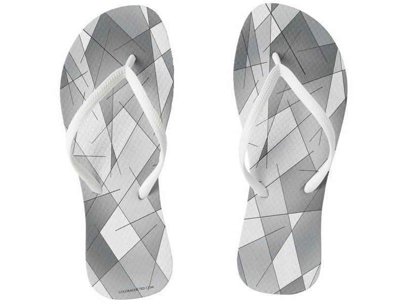 Flip Flops-ABSTRACT LINES #1 Slim-Strap Flip Flops-from COLORADDICTED.COM-