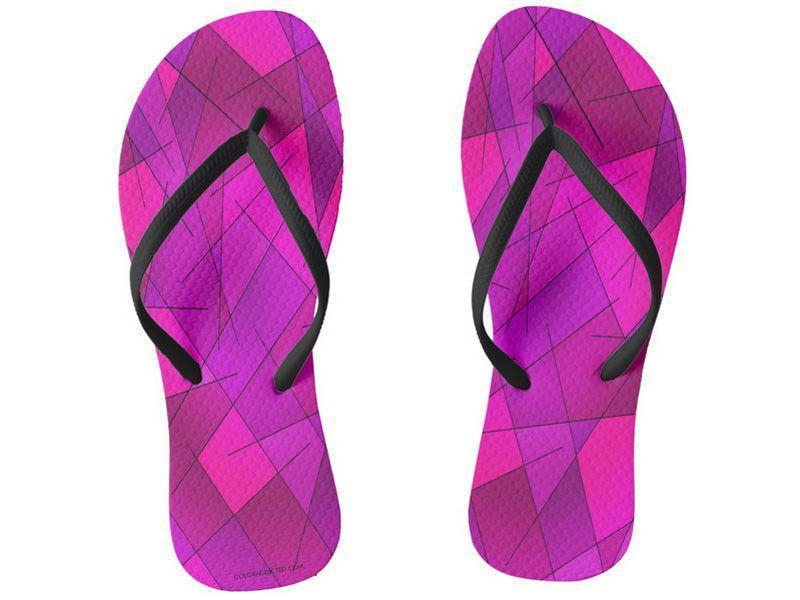 Flip Flops-ABSTRACT LINES #1 Slim-Strap Flip Flops-from COLORADDICTED.COM-