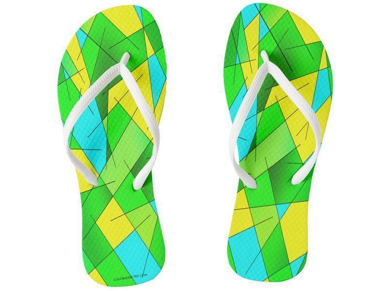 Flip Flops-ABSTRACT LINES #1 Slim-Strap Flip Flops-from COLORADDICTED.COM-