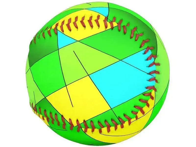 Softballs-ABSTRACT LINES #1 Softballs-Greens & Yellows & Light Blues-from COLORADDICTED.COM-