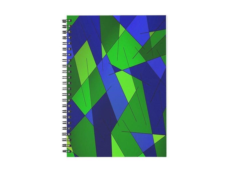 Spiral Notebooks-ABSTRACT LINES #1 Spiral Notebooks-Blues &amp; Greens-from COLORADDICTED.COM-