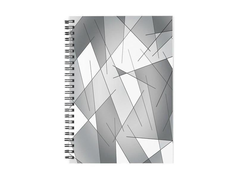 Spiral Notebooks-ABSTRACT LINES #1 Spiral Notebooks-Grays &amp; White-from COLORADDICTED.COM-